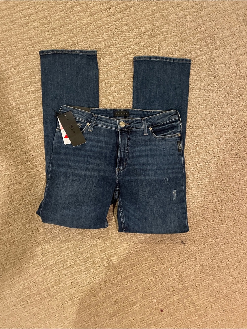 Silver Skinny Bootcut Mid Rise Jeans Bleeker